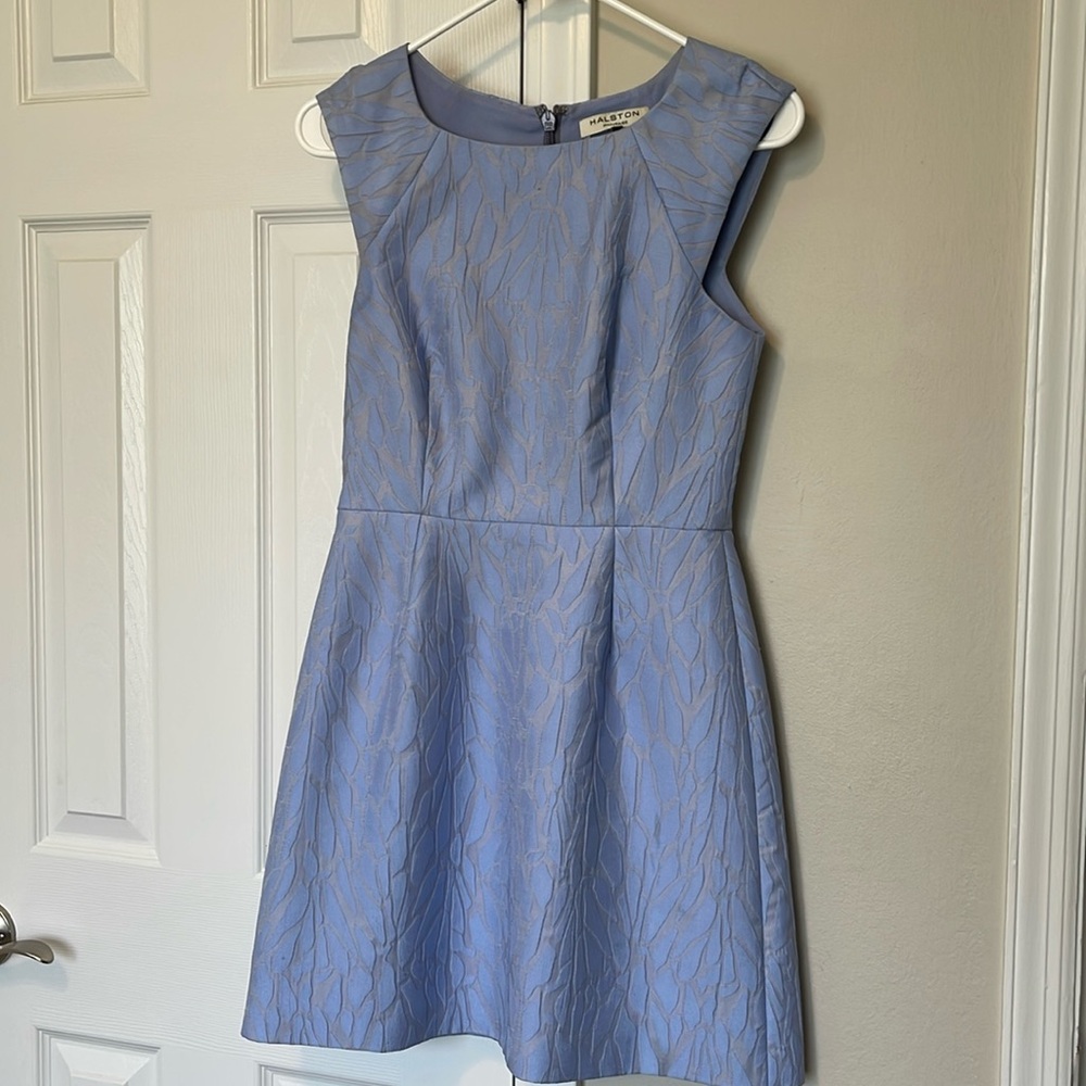 Size 0 periwinkle blue Halston Heritage business dress